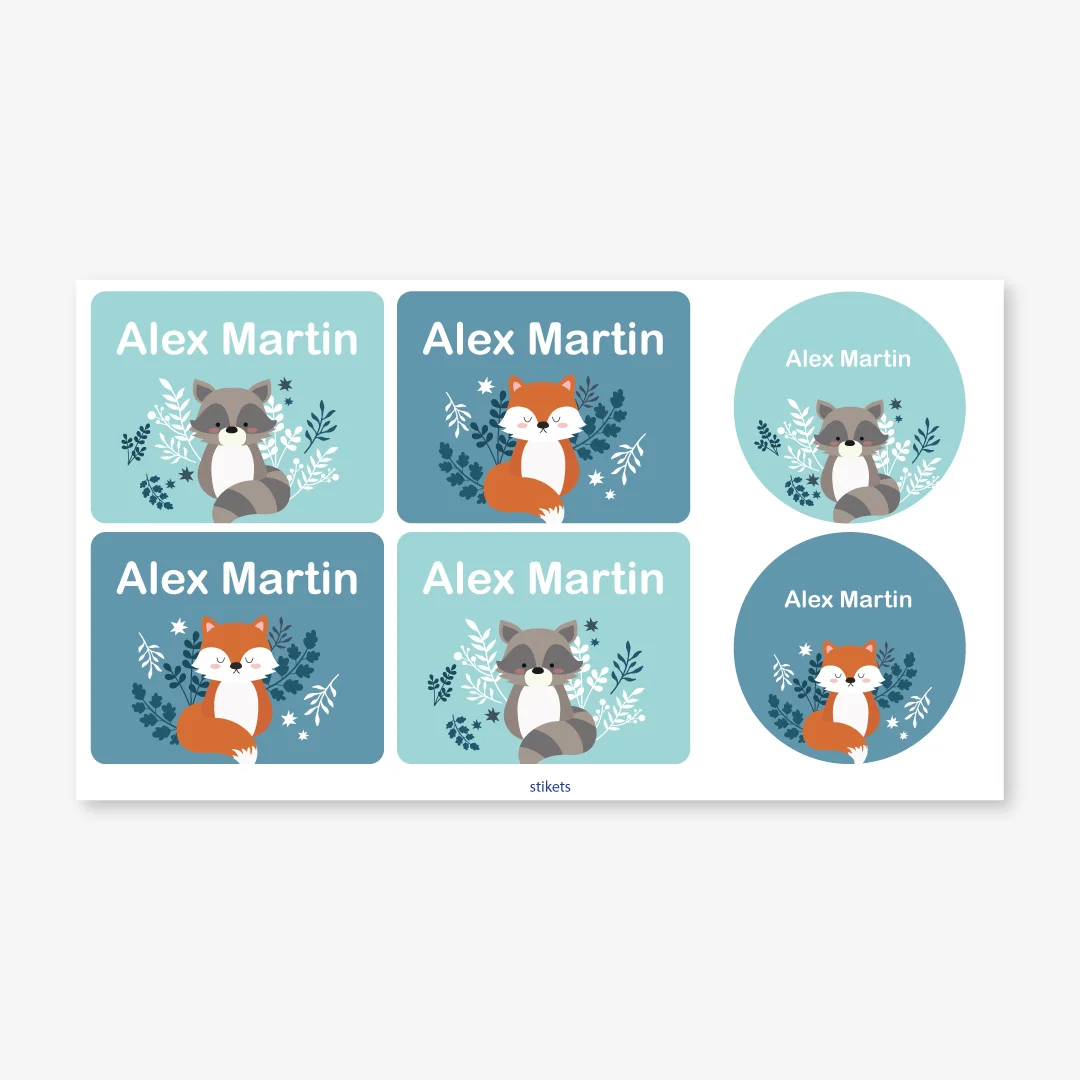 Themed labels for bottles and lunch boxes