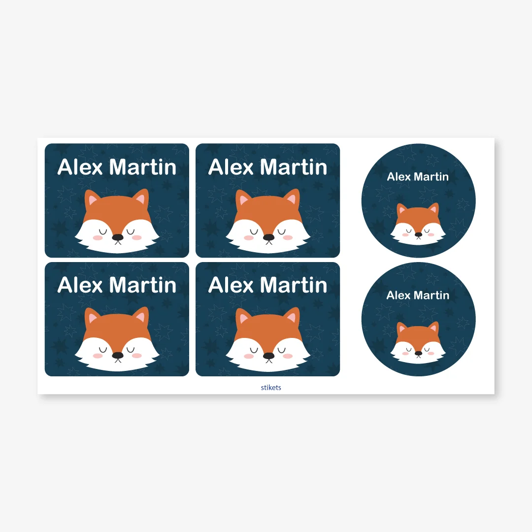 Themed labels for bottles and lunch boxes