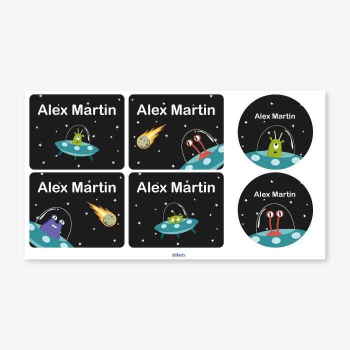Themed labels for bottles and lunch boxes