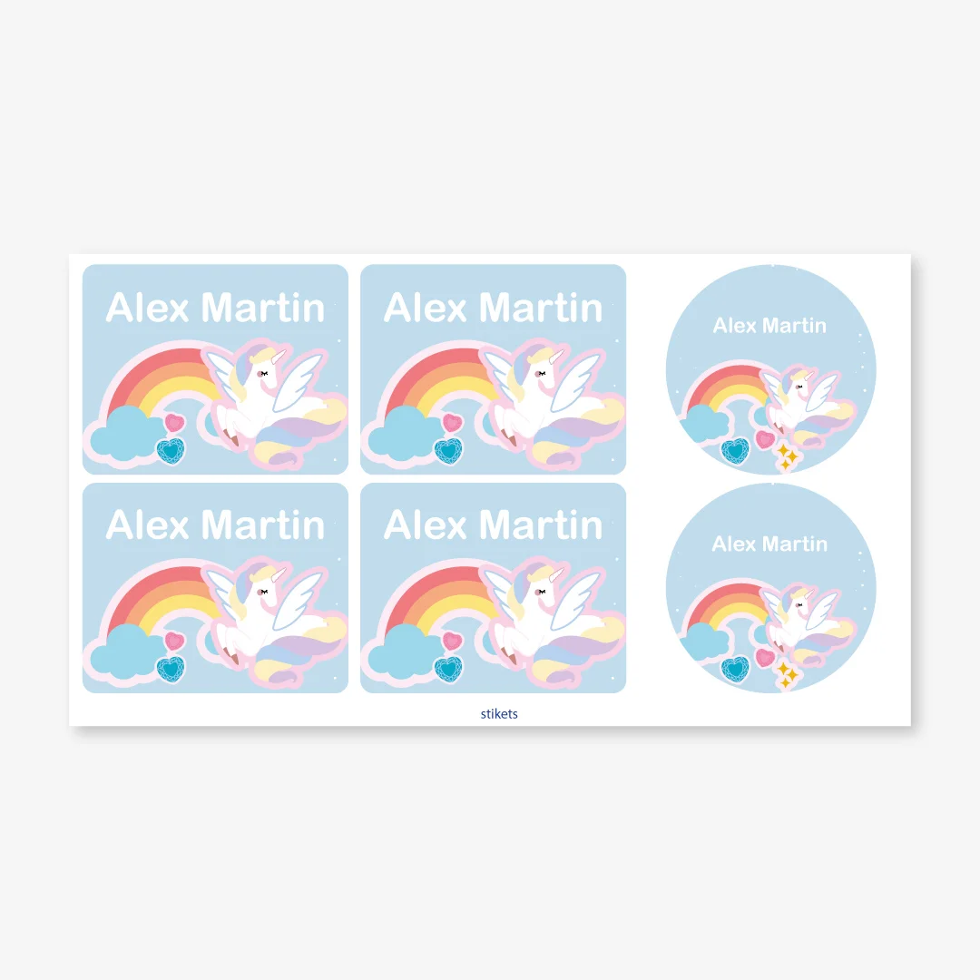 Themed labels for bottles and lunch boxes