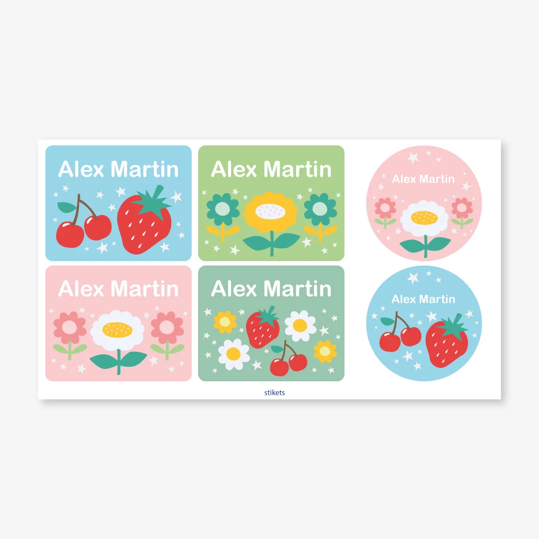 Themed labels for bottles and lunch boxes
