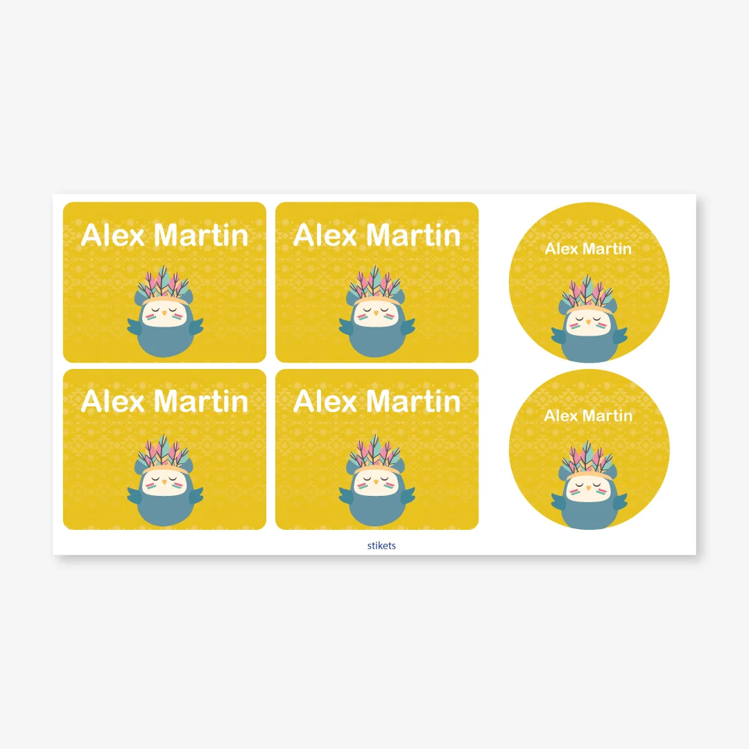 Themed labels for bottles and lunch boxes