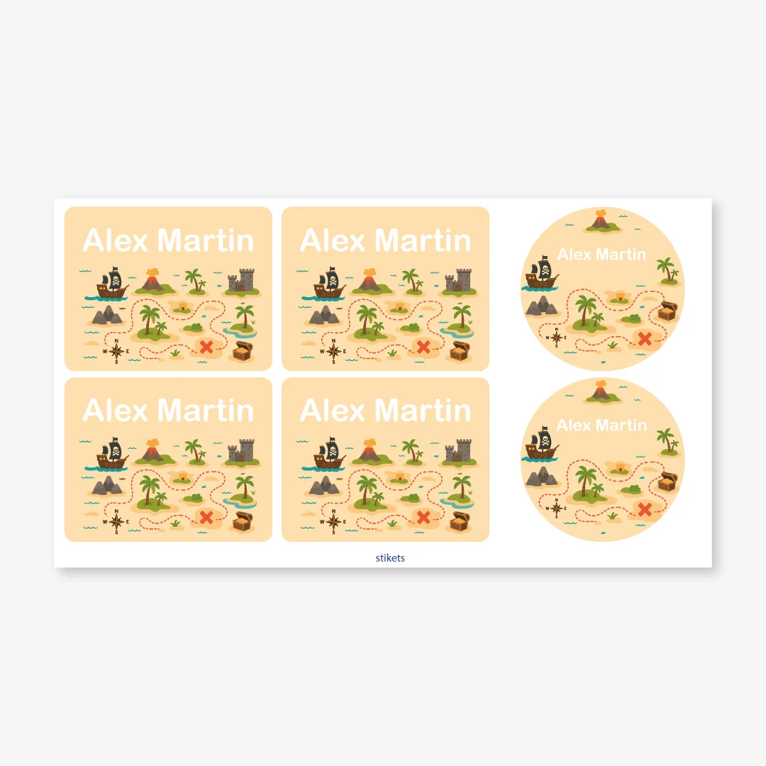 Themed labels for bottles and lunch boxes