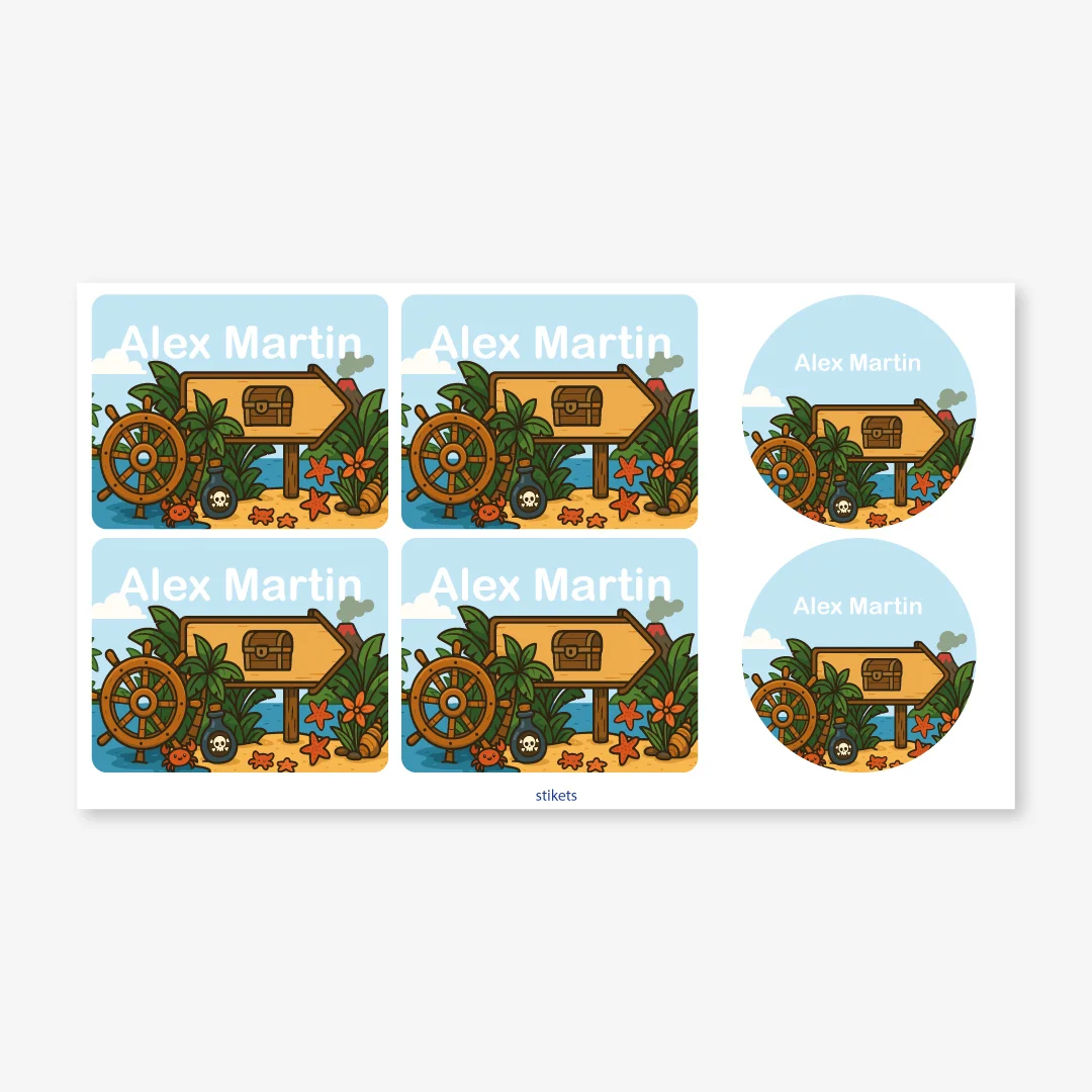 Themed labels for bottles and lunch boxes