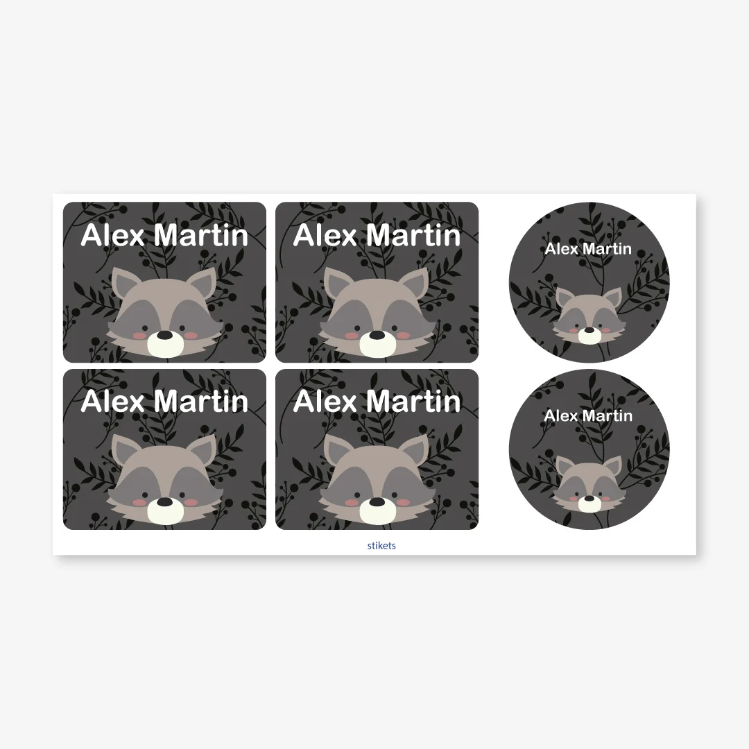 Themed labels for bottles and lunch boxes