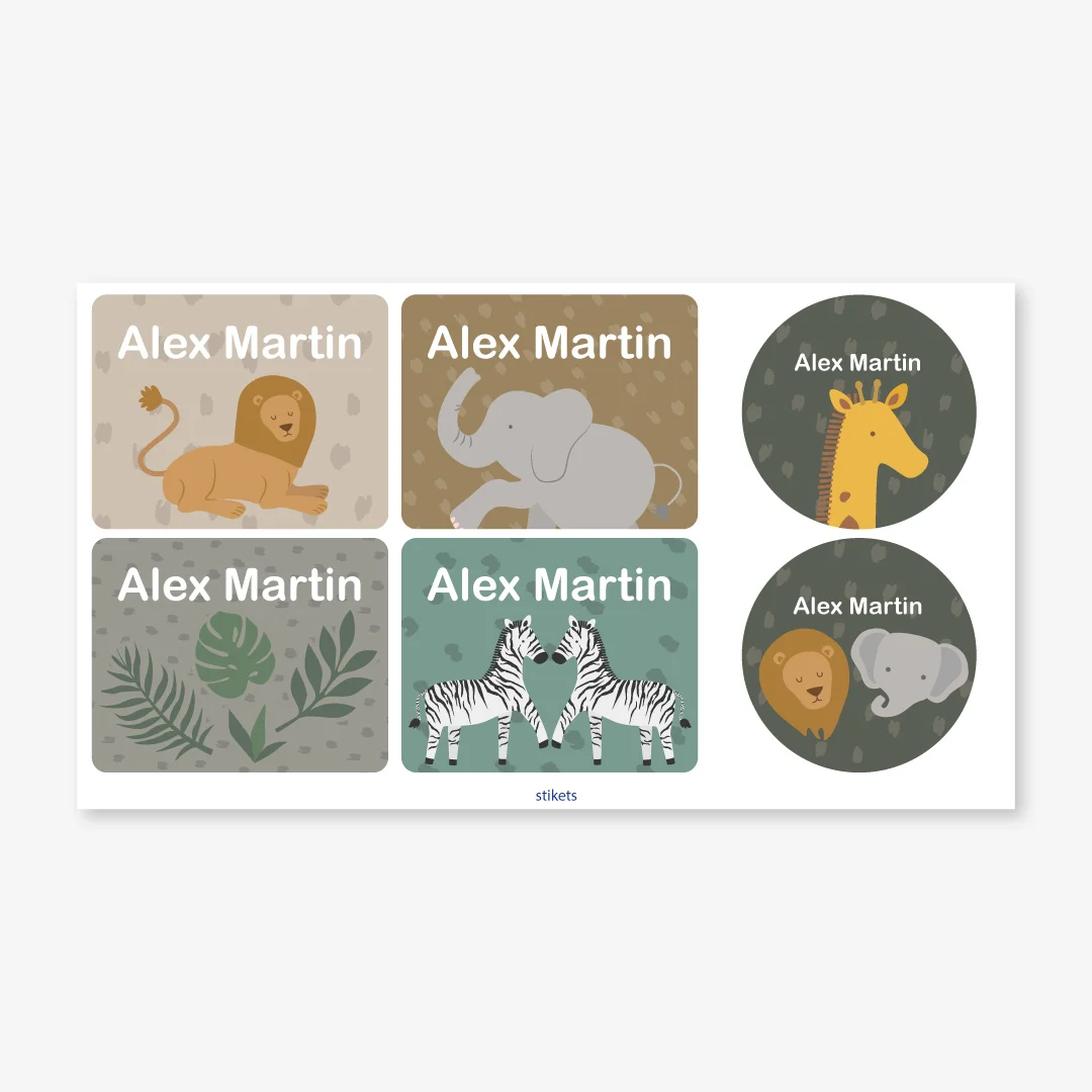 Themed labels for bottles and lunch boxes