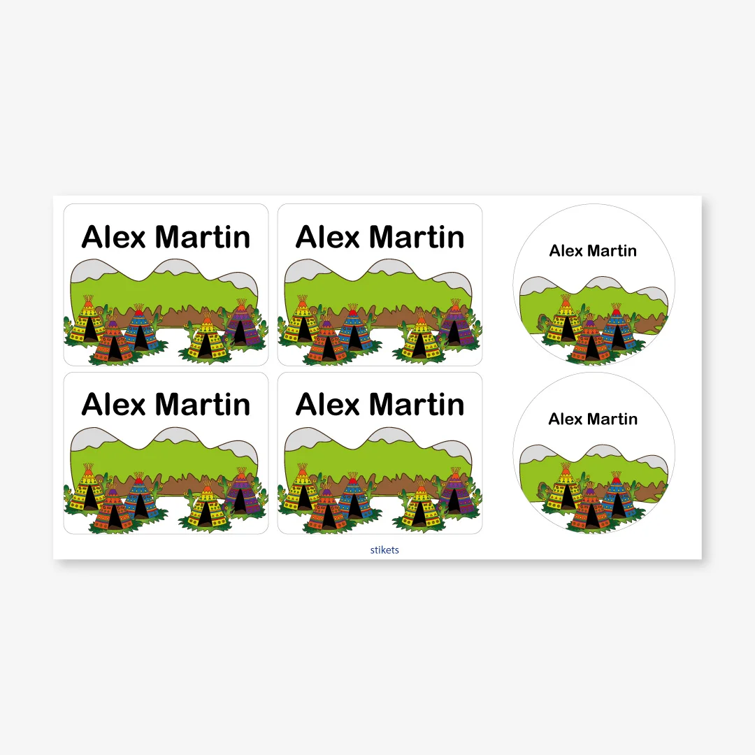 Themed labels for bottles and lunch boxes