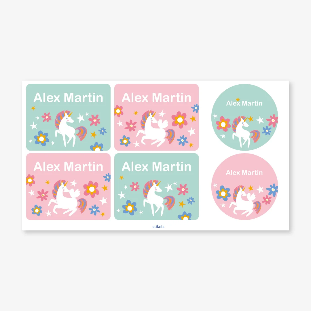 Themed labels for bottles and lunch boxes