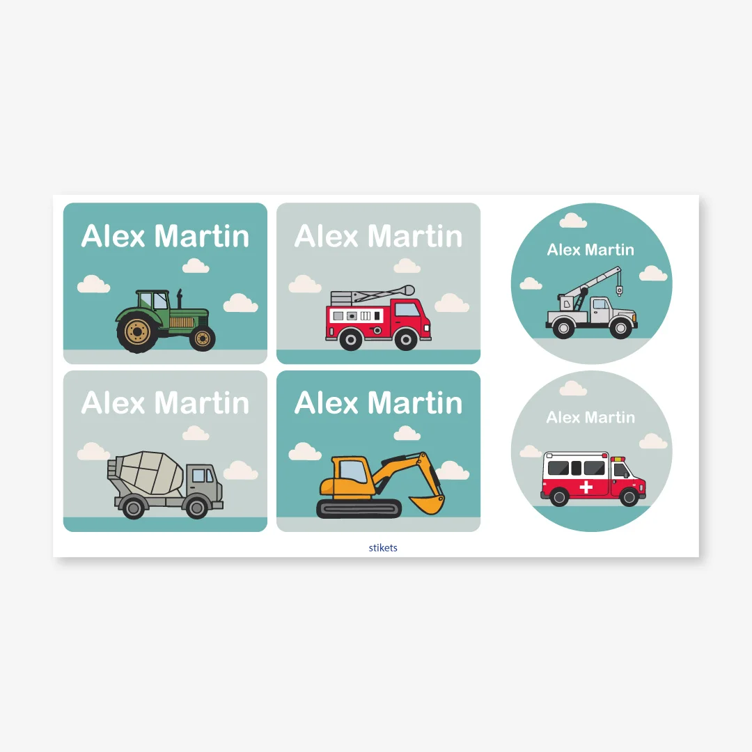 Themed labels for bottles and lunch boxes