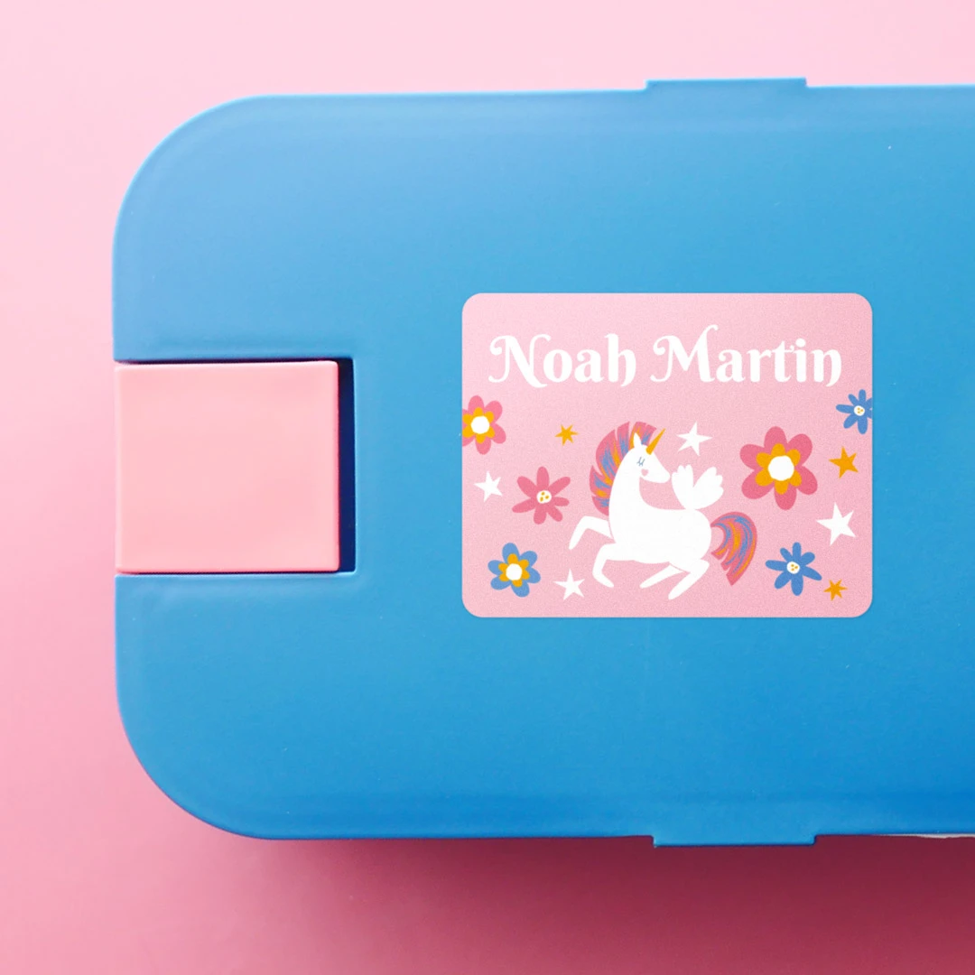 Themed labels for bottles and lunch boxes