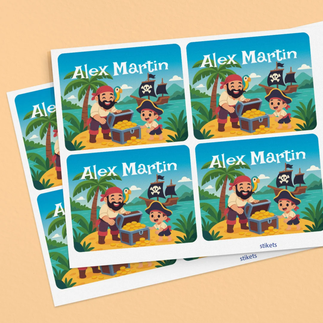 Themed labels for bottles and lunch boxes