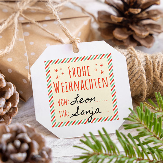 Geschenkaufkleber für  Weihnachten