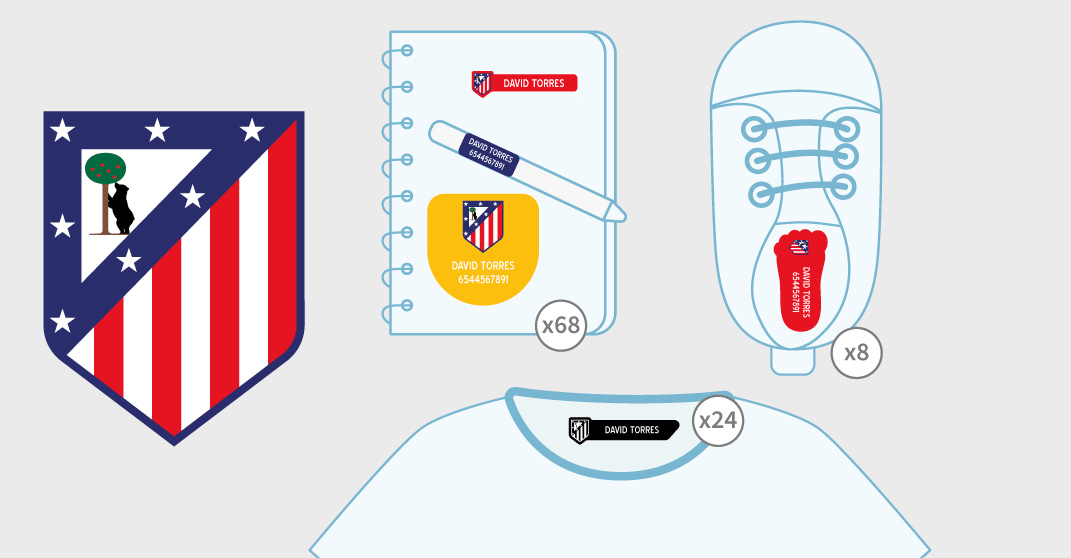Pack de etiquetas Atlético de Madrid