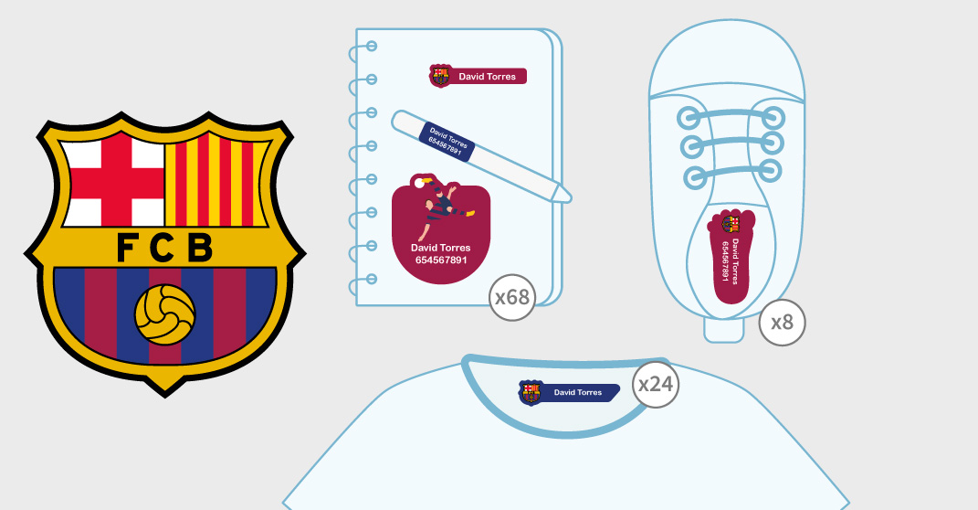 Pack de etiquetas FC Barcelona