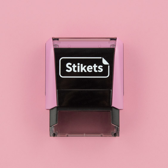 Sello rectangular personalizado para marcar ropa y objetos color pastel