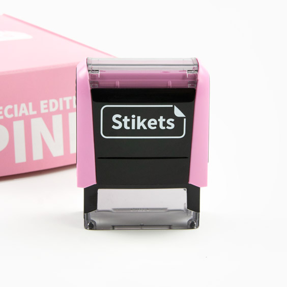 Custom rectangular stamp for marking pastel-colored clothes and objects