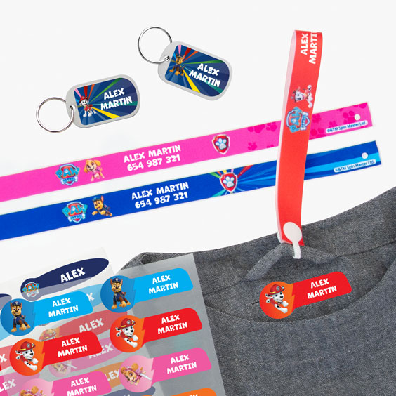 Paw Patrol Hanging Loops, Iron-On Labels and Tags for Backpacks