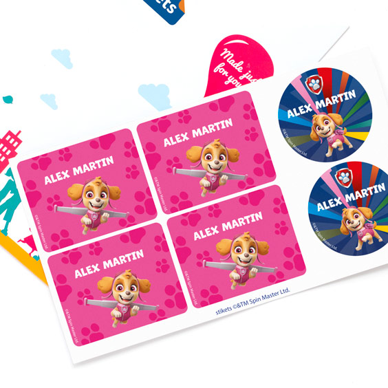 Paw Patrol Labels for Water Bottles and Lunch Boxes