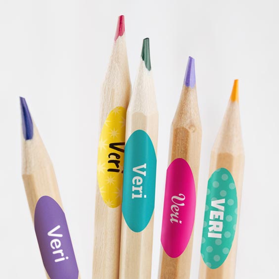 Etiquetas para lápis escolares