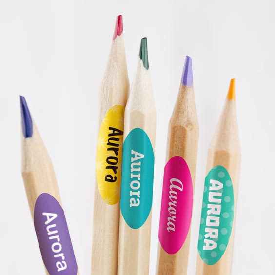 Etichette per matite scolastiche