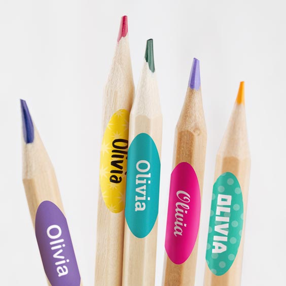 Labels for school pens and pencils