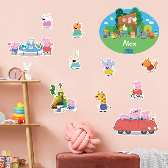 Sticker mural personnalisé Peppa Pig