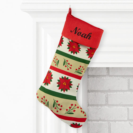 Custom Textured Christmas Stocking with Name