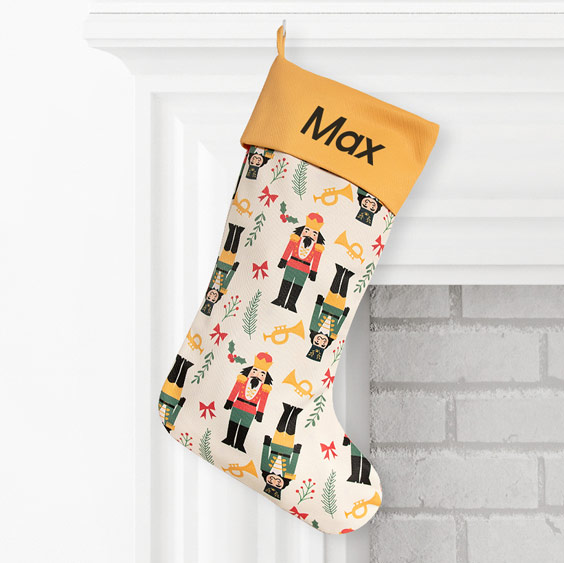 Custom Textured Christmas Stocking with Name