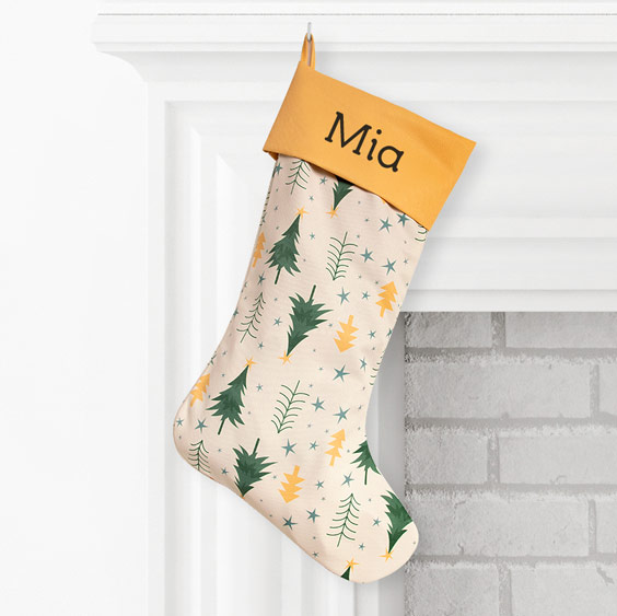 Custom Textured Christmas Stocking with Name