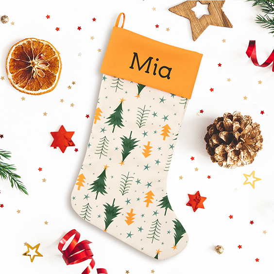 Personalised Textured Christmas Stocking with Name