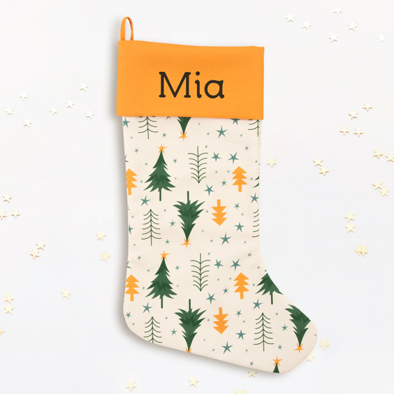 Custom Textured Christmas Stocking with Name