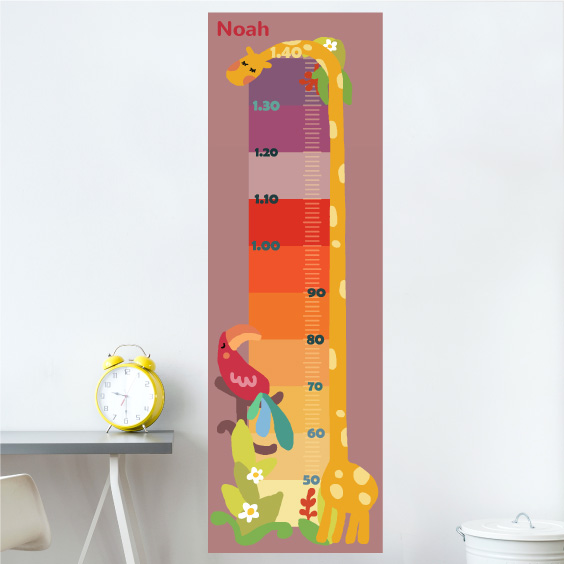 Personalised Colourful Giraffe Height Chart
