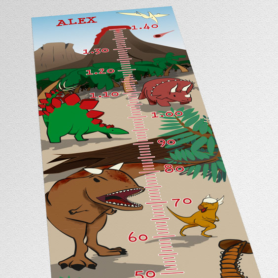 Personalised Dinosaurs Height Chart Stikets