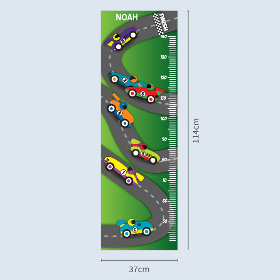 Personalised Racing Cars Height Chart