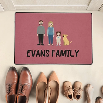 Personalised doormat with your family