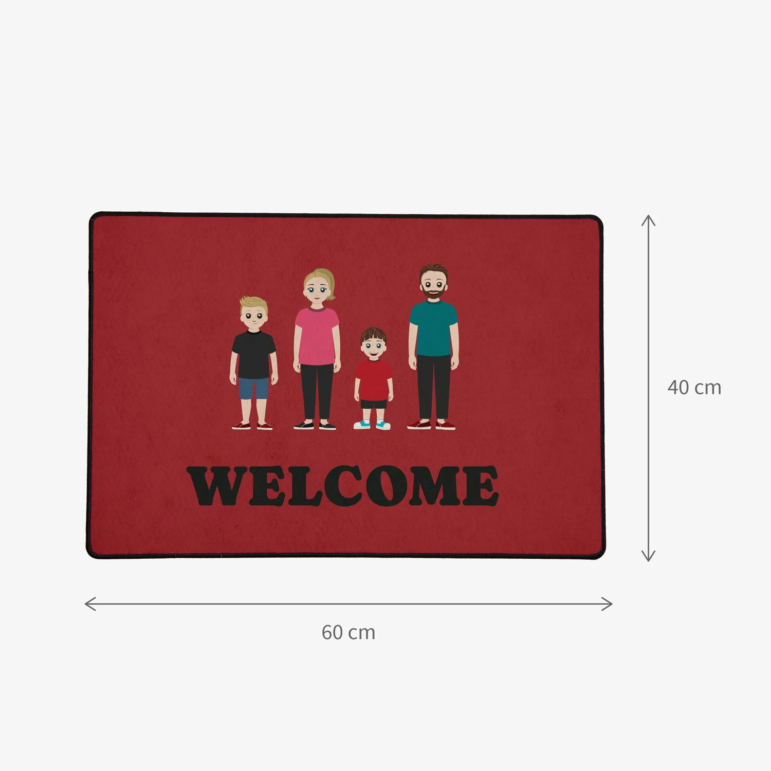 Personalised doormat with your family