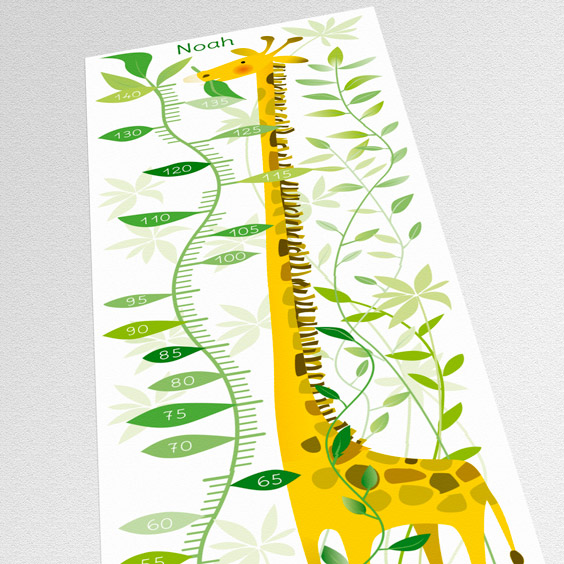 Personalizable Jungle Giraffe Growth Chart