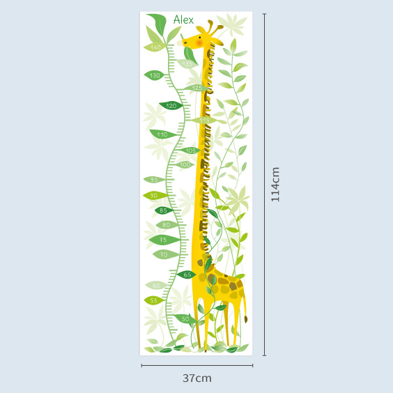 Personalizable Jungle Giraffe Growth Chart