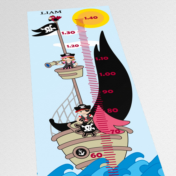 Personalizable Pirate Ship Growth Chart