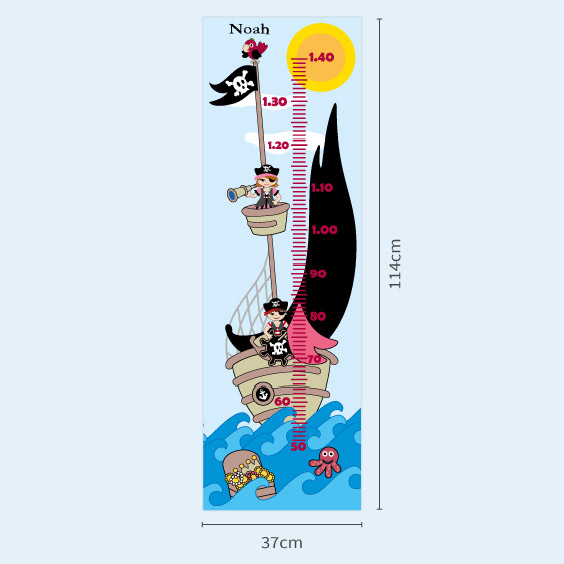 Personalizable Pirate Ship Growth Chart