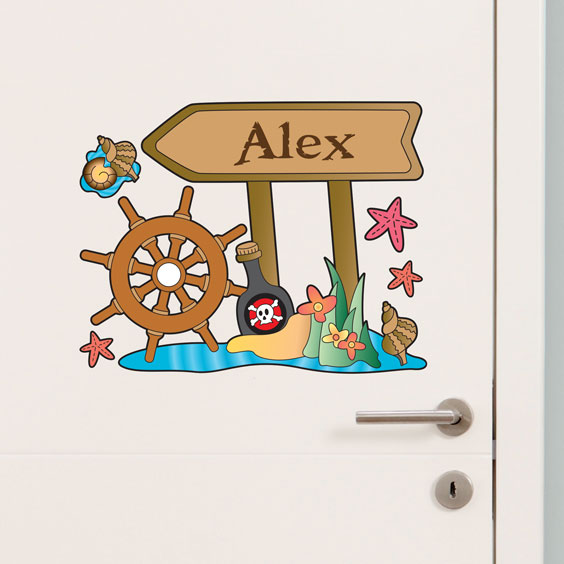 Personalised pirate wall stickers