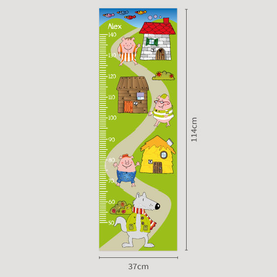 Personalizable Three Pigs Growth Chart