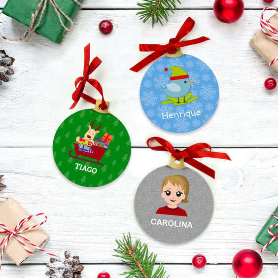 Bolas de Natal personalizadas com um ícone