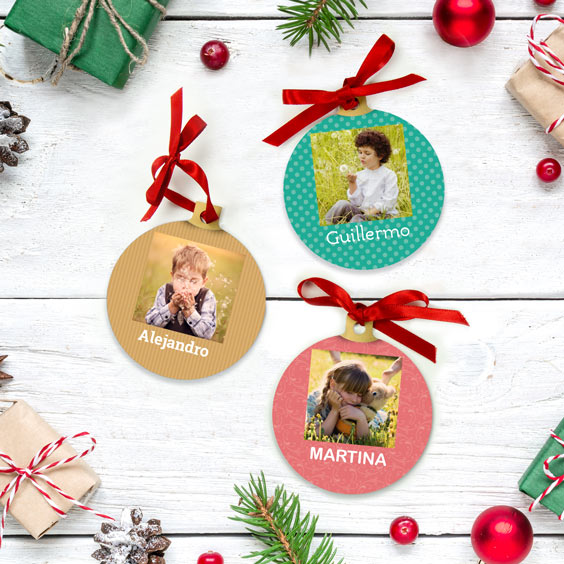 Bolas de Navidad personalizadas con foto cuadrada