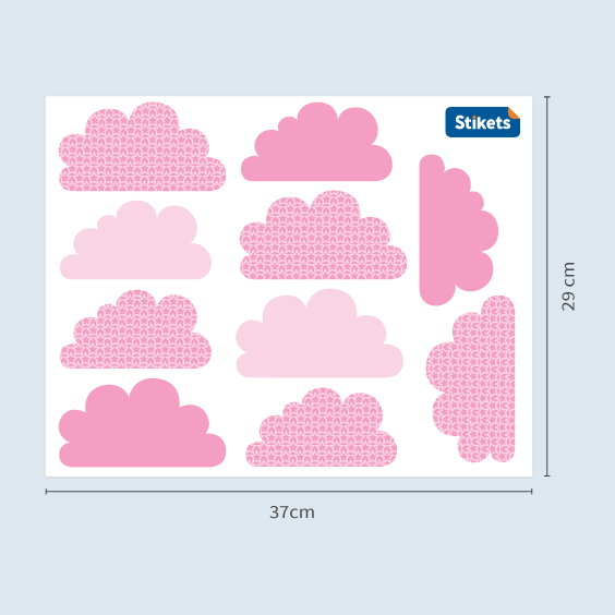 Pink Star Clouds Wall Decals
