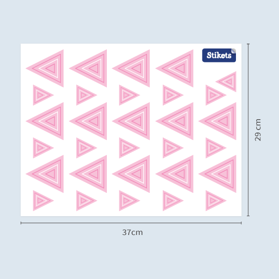 Pink Textured Triangles Wall Decals