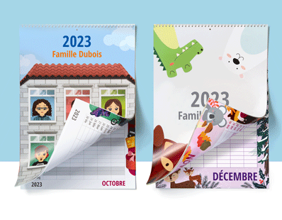 Agenda familial 2024 Nos aventures Calendrier familial 2024 avec 5 colonnes  au design aquarelle // HEJ.CREATION -  France