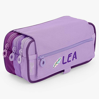 Purple Personalised Three-zipper School Cases