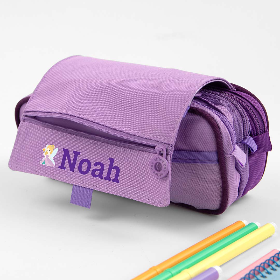 Personalized Triple Pocket Pencil Case