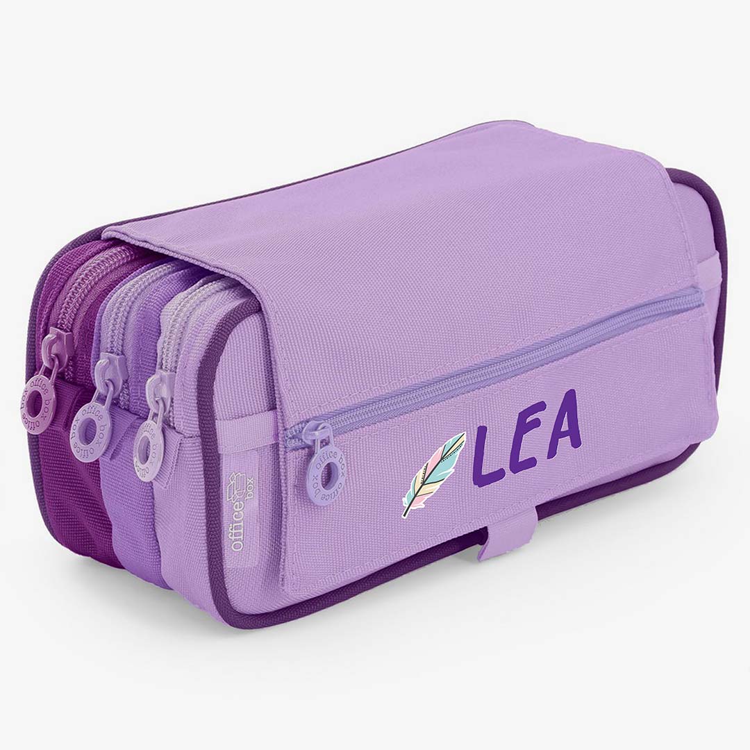 ersonalized Triple Pocket Pencil Case